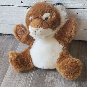 Wild Republic Tiger Plush 10" Hand Puppet Brown Tan White Stuffed Animal Plush